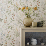 Folklore Ivory and Multi by Boråstapeter Scandinavian Floral Wallpaper – Schumacher 3261
