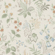 Folklore wallpaper in ivory and multi by Boråstapeter for Schumacher, featuring Scandinavian meadow-inspired floral design.