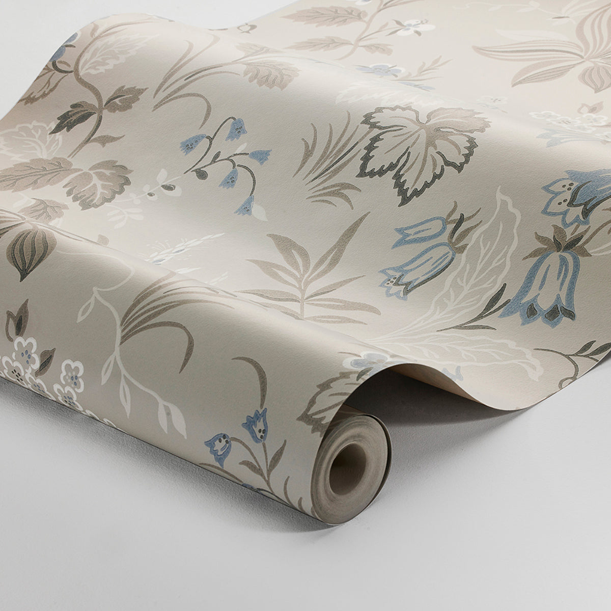 Folklore Dove and Blue by Boråstapeter Scandinavian Floral Wallpaper – Schumacher 3263