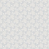 SOMMARSLÖJA blue floral lattice wallpaper by Boråstapeter for Schumacher, classic 1950s hand-painted design with delicate flowers and leaves.