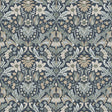 Blomsterfröjd Indigo wallpaper by Boråstapeter for Schumacher, featuring an Arts and Crafts floral pattern in blue and neutral tones.