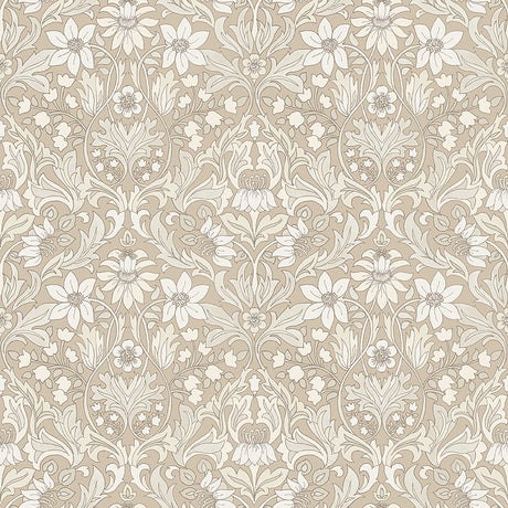 Blomsterfröjd Natural floral Arts and Crafts wallpaper by Boråstapeter for Schumacher