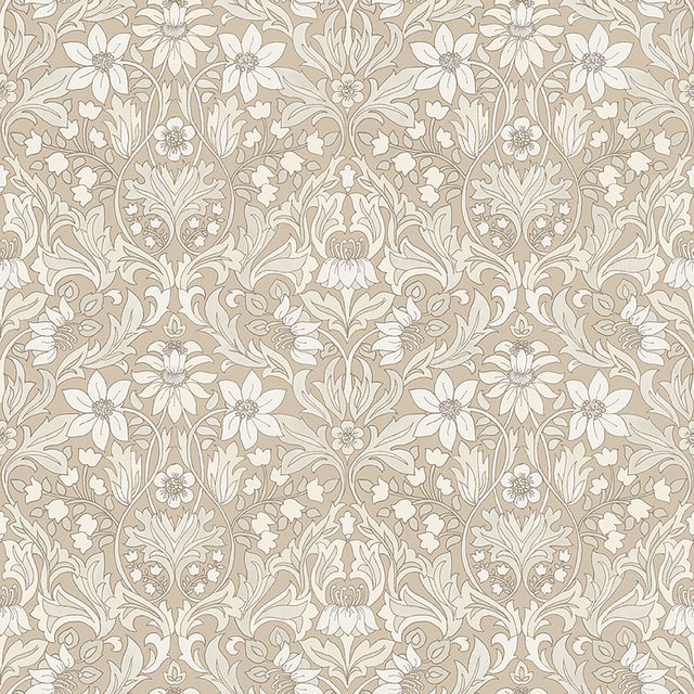 Blomsterfröjd Natural floral Arts and Crafts wallpaper by Boråstapeter for Schumacher