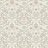 Blomsterfröjd soft multi wallpaper by Boråstapeter for Schumacher, Arts and Crafts floral pattern, roll and detail view