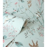 Mariko Light Blue by Fine Decor Botanical Wallpaper – Brewster Home Fashions M1856