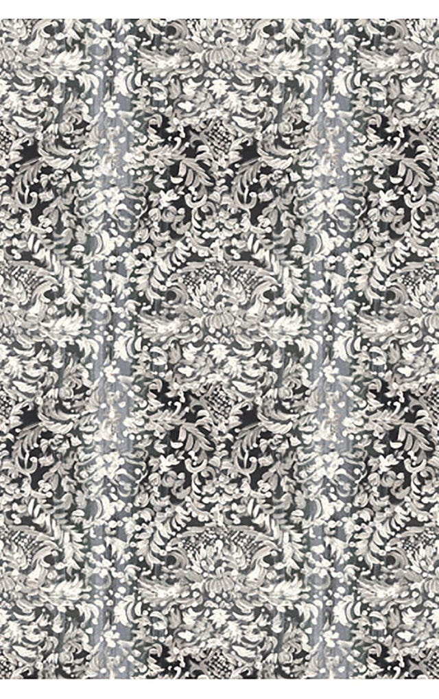 Painted Lace Light Grey Damask Wall Mural with Botanical Brushstroke Pattern - Eijffinger EJ356204