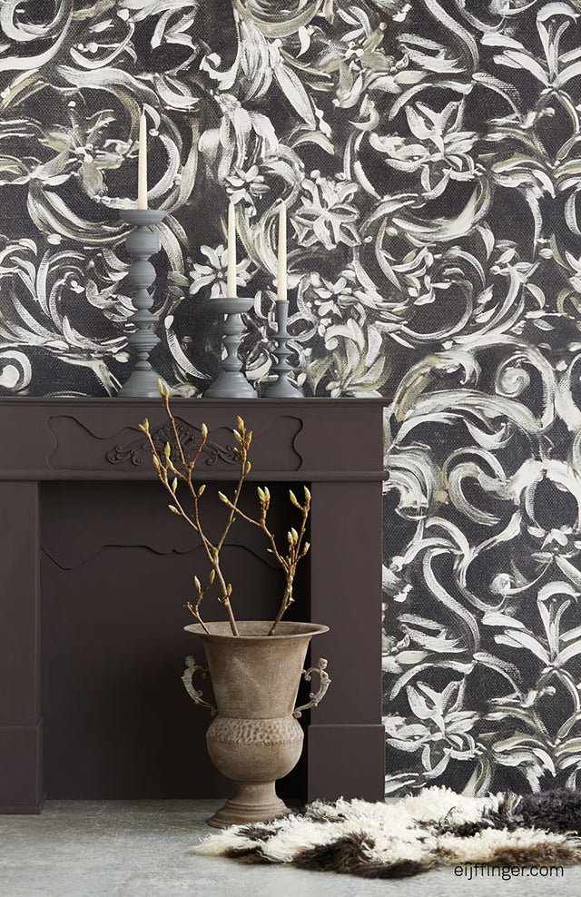 Patera Black Floral Wall Mural
