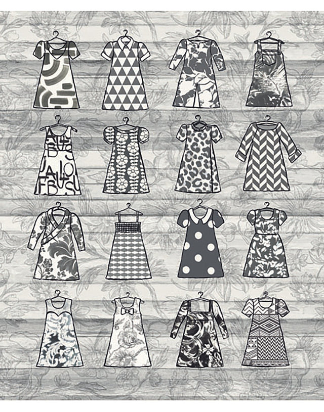 What To Wear Light Grey Graphic Wall Mural