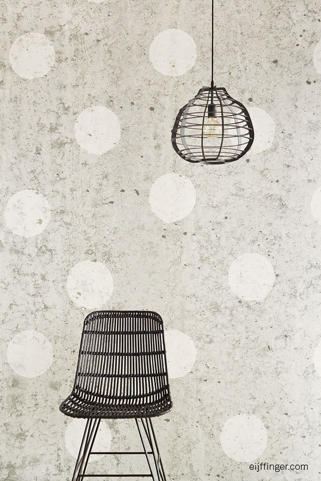 Concrete Dots Light Grey Polka Dot Wall Mural with Abstract Graphics Pattern - Eijffinger EJ356214