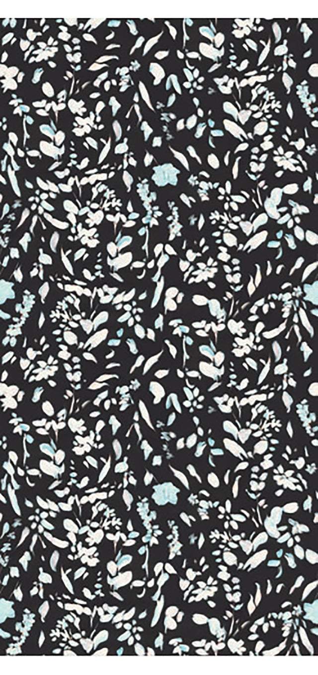 Painted Petals Dark Blue Floral Wall Mural with Abstract Botanical Pattern - Eijffinger EJ356219