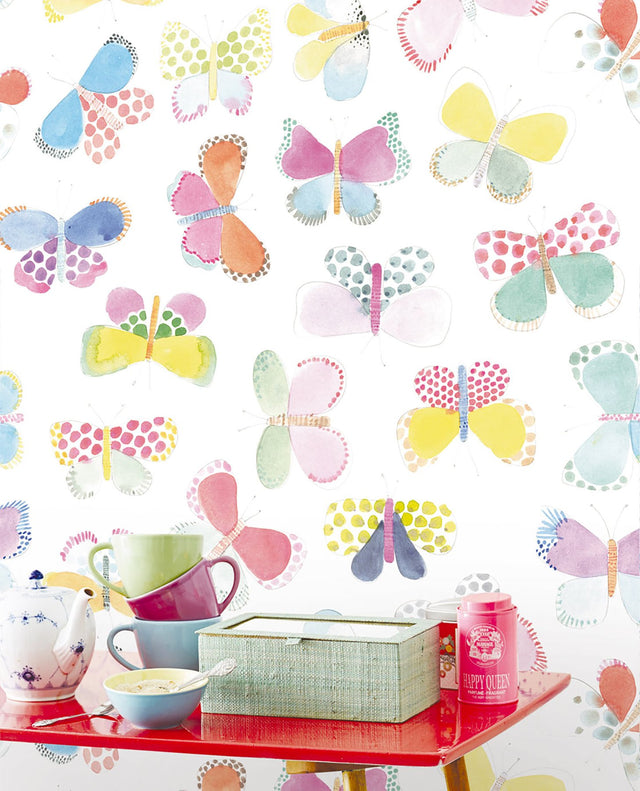 White Butterflies In My Stomach Wall Mural
