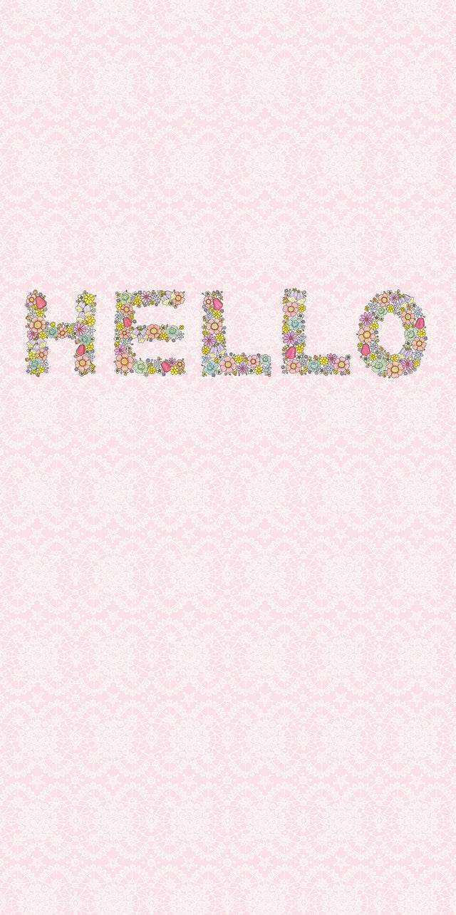 You Had Me At Hello Pink Floral Graphic Kids Wall Mural - Eijffinger EJ359153