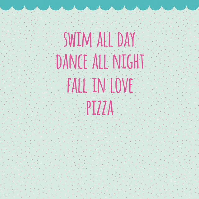 Let's Do It Let's Fall In Love Aqua and Pink Graphic Quote Wall Mural - Eijffinger EJ359167