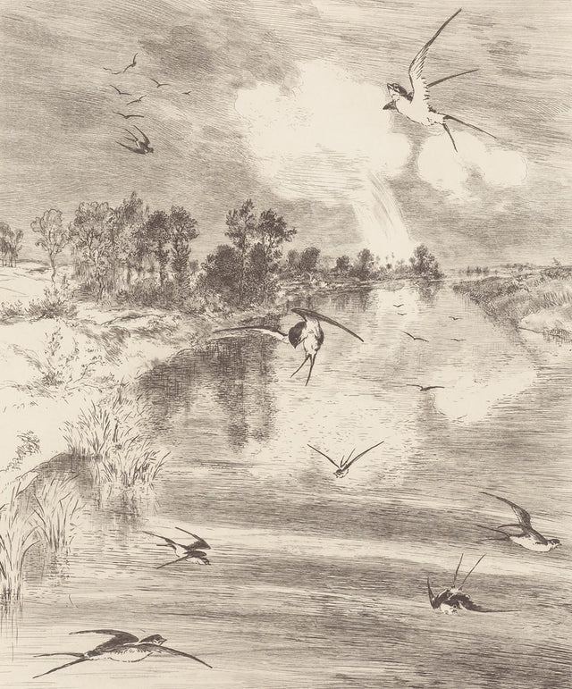 Hirundo Cream Scenic Nature Wall Mural - Eijffinger EJ366101