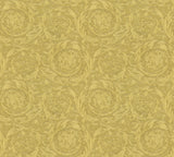 Sublime metallic gold acanthus medallion wallpaper pattern by Versace