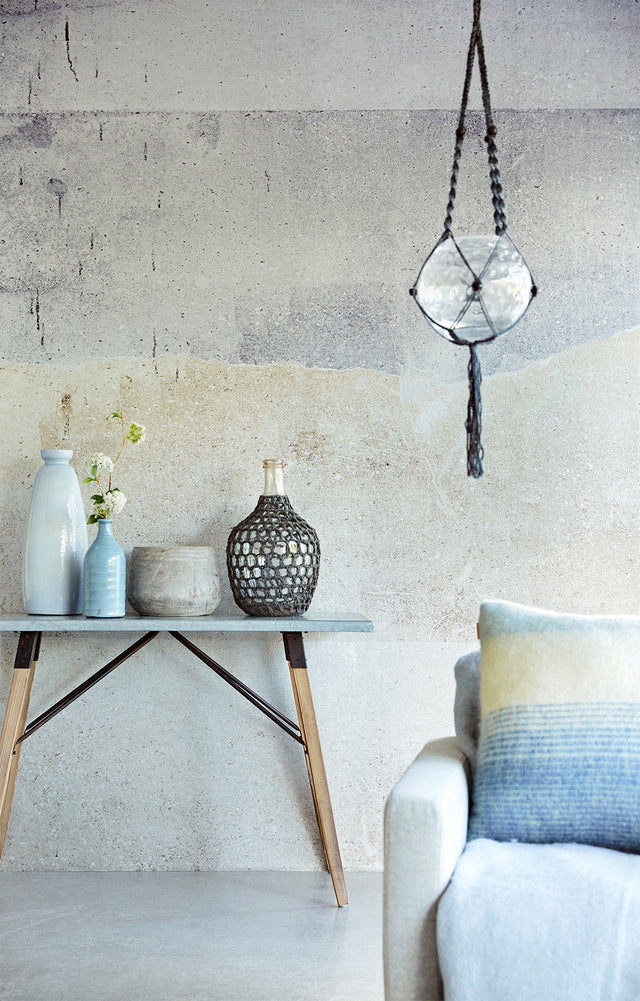 Grey Stone Landscape Wall Mural with Modern Graphic Concrete Pattern - Eijffinger EJ369150
