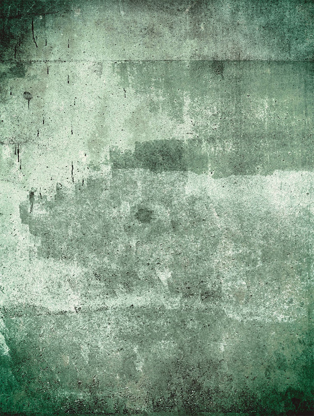 Weathered Concrete Green Wall Mural with Modern Graphic Pattern - Eijffinger EJ369151