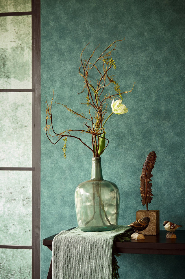Weathered Concrete Green Wall Mural with Modern Graphic Pattern - Eijffinger EJ369151