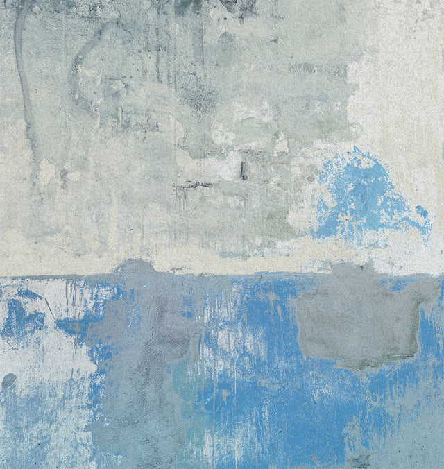 Blue Grey Weathered Wall Mural with Modern Graphic Concrete Texture - Eijffinger EJ369153
