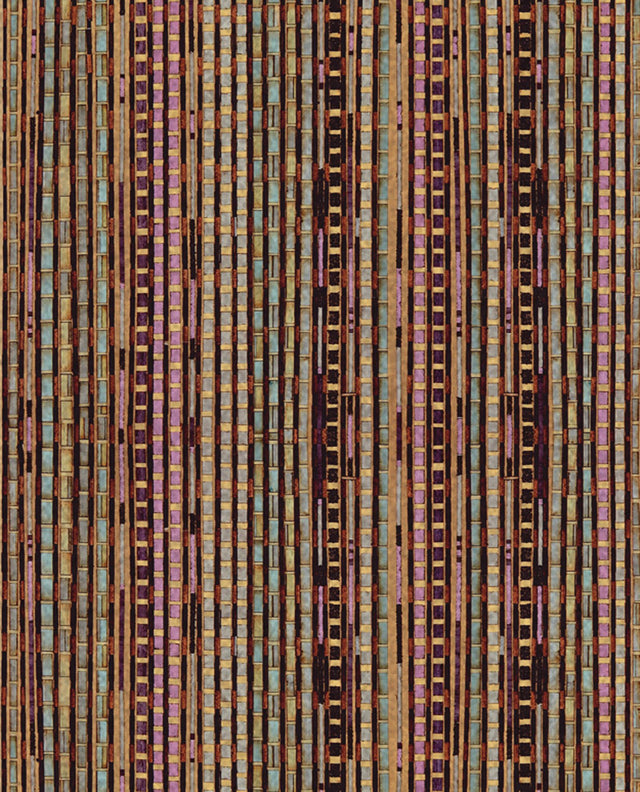 Bamboo Multicolor Geometric Wall Mural with Metallic Finish - Eijffinger EJ369154