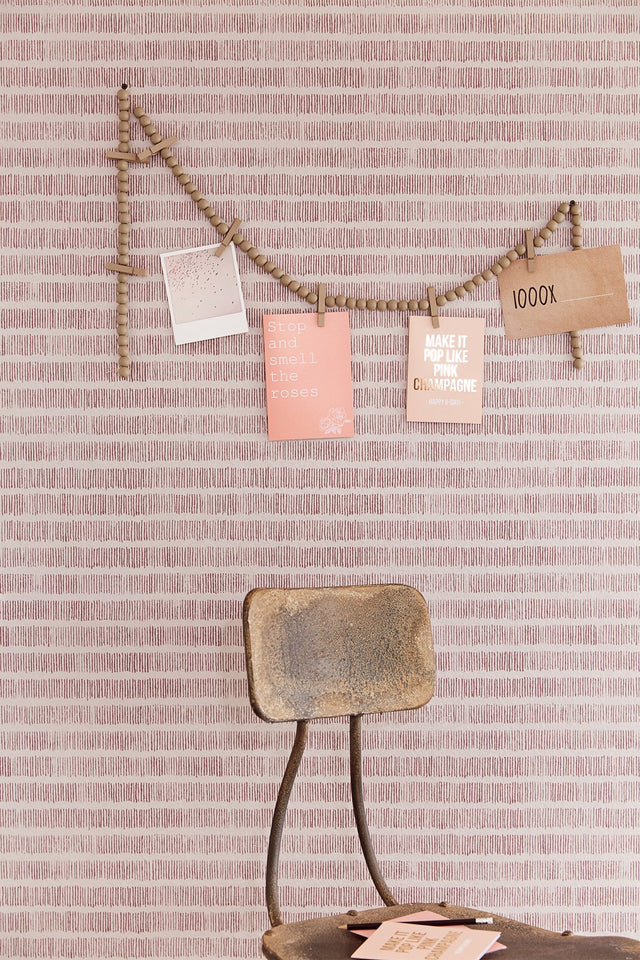 Solemn Lines Pale Pink Wall Mural