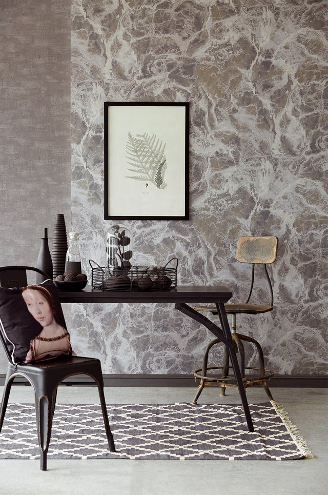 Marble Stone Nero Wall Mural in Grey Marble Pattern - Eijffinger EJ369158