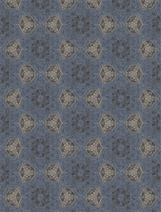 Indigo Boho Flower Mural