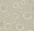 Metallic silver medallion wallpaper with classical portrait motifs and Versace lettering
