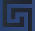 Versace Sphinx wallpaper in Shoreline blue with a bold Greek key geometric design and semi-gloss finish.