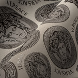 Monarch Grey and Black by Versace Volume 5 Medusa Medallion Wallpaper – Versace 386112X