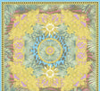 Versace Mirage wallpaper in a multicolor baroque medallion design with tropical palms, gold ornamental detailing, and turquoise accents.