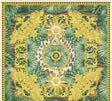 Versace Mirage Huescape medallion and tropical leaf motif wallpaper in green with ornate gold detailing
