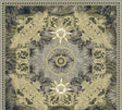 Versace Mirage grey and gold ornate medallion and palm motif vinyl wallpaper