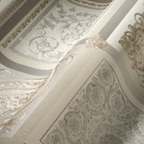 Reverie Oak by Versace Volume 5 Satin Medallion Wallpaper – Versace 387042X-Sample