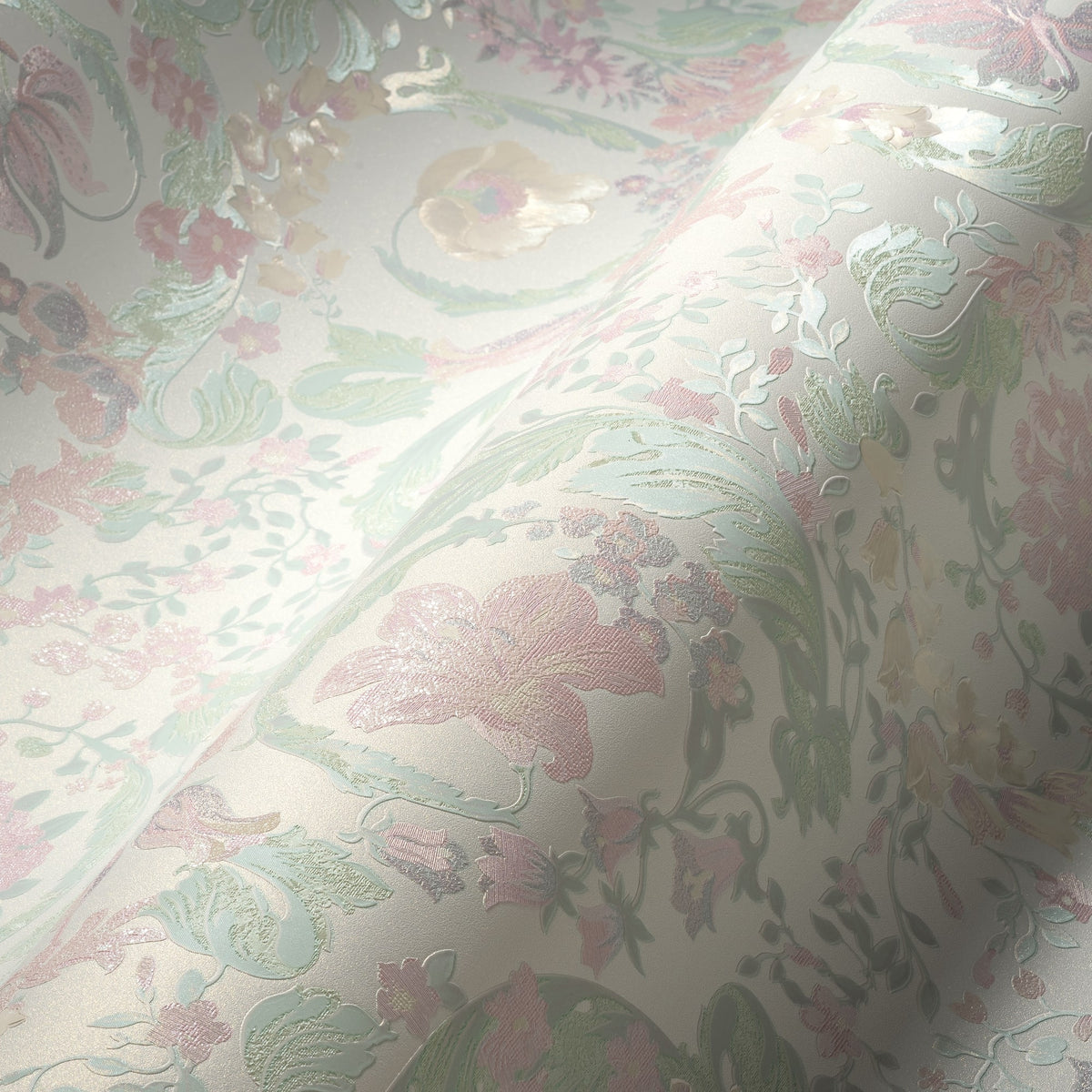 Empress Dusty Rose by Versace Floral Wallpaper – Versace 387062X -Sample