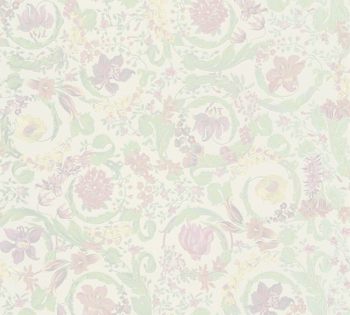 Empress Dusty Rose by Versace Floral Wallpaper – Versace 387062X -Sample