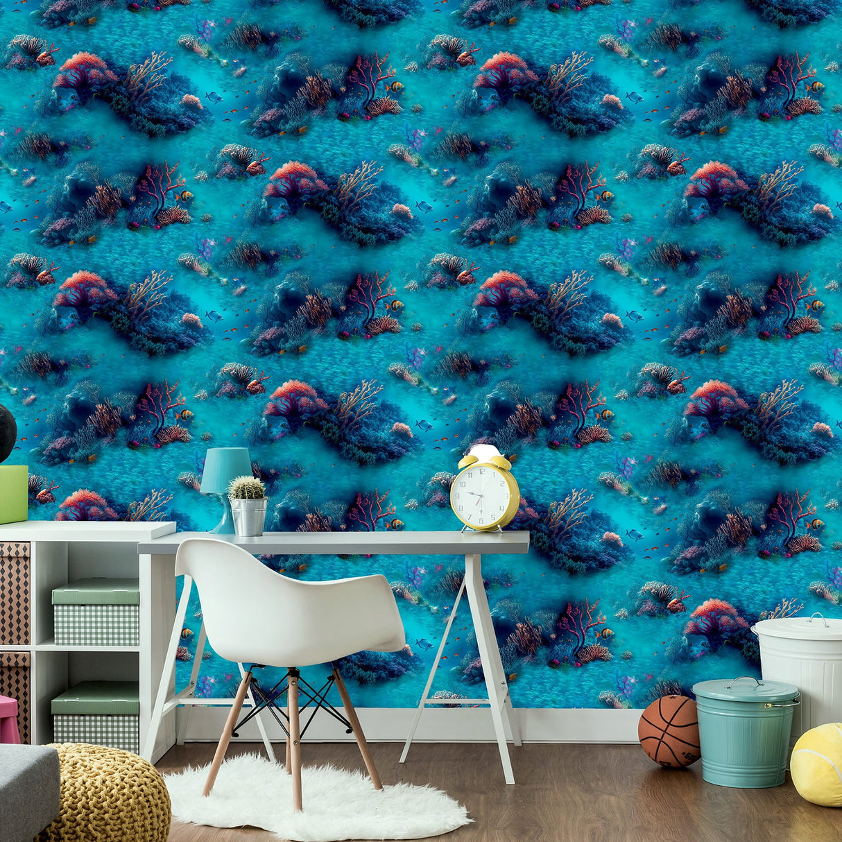 Orlena Blue by Arthouse Under The Sea Wallpaper – Brewster Home Fashions AH923808