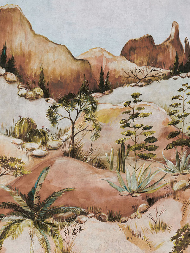 Scenic Savanna Earth Desert Landscape Wall Mural with Bohemian Trees Motif - Eijffinger EJ391565