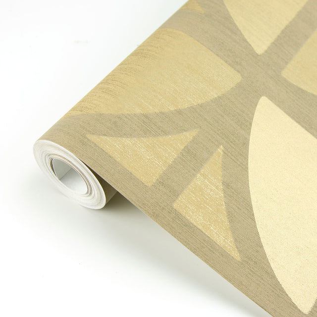 Tulip Gold Geometric Trellis Wallpaper