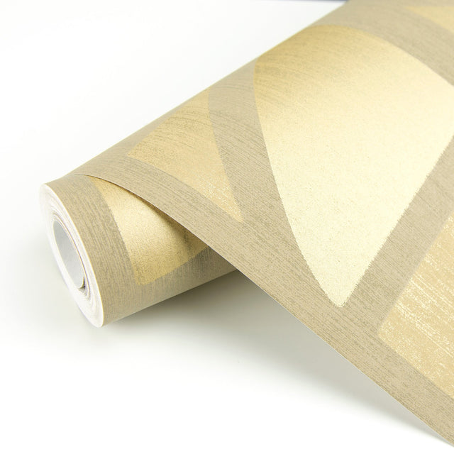 Tulip Gold Geometric Trellis Wallpaper