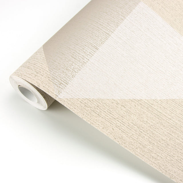 Diamond Khaki Tri-Tone Geometric Wallpaper