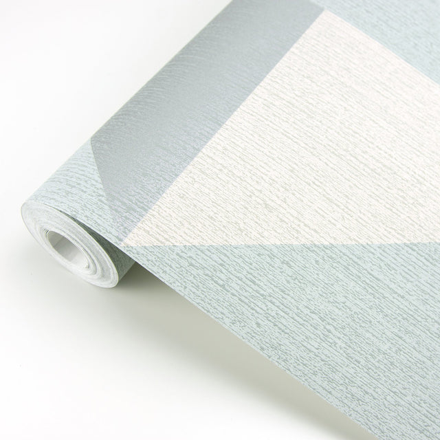 Diamond Light Blue Tri-Tone Geometric Wallpaper