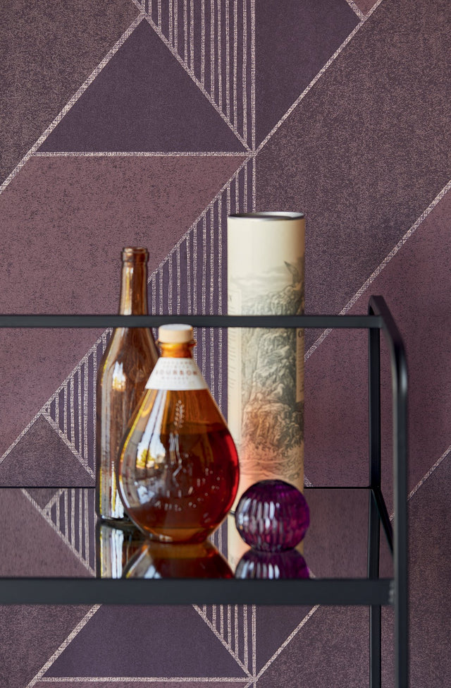 Art Plum Glam Geometric Wallpaper