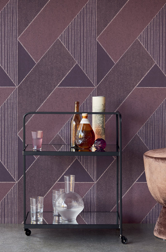 Art Plum Glam Geometric Wallpaper