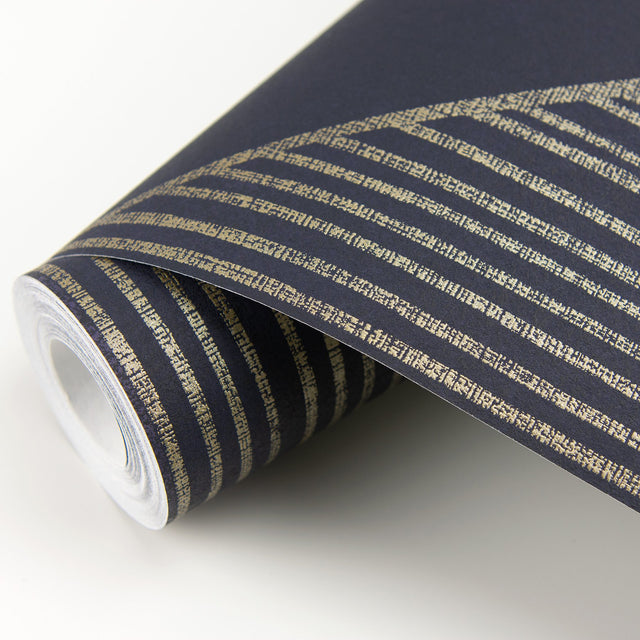 Art Dark Blue Glam Geometric Wallpaper