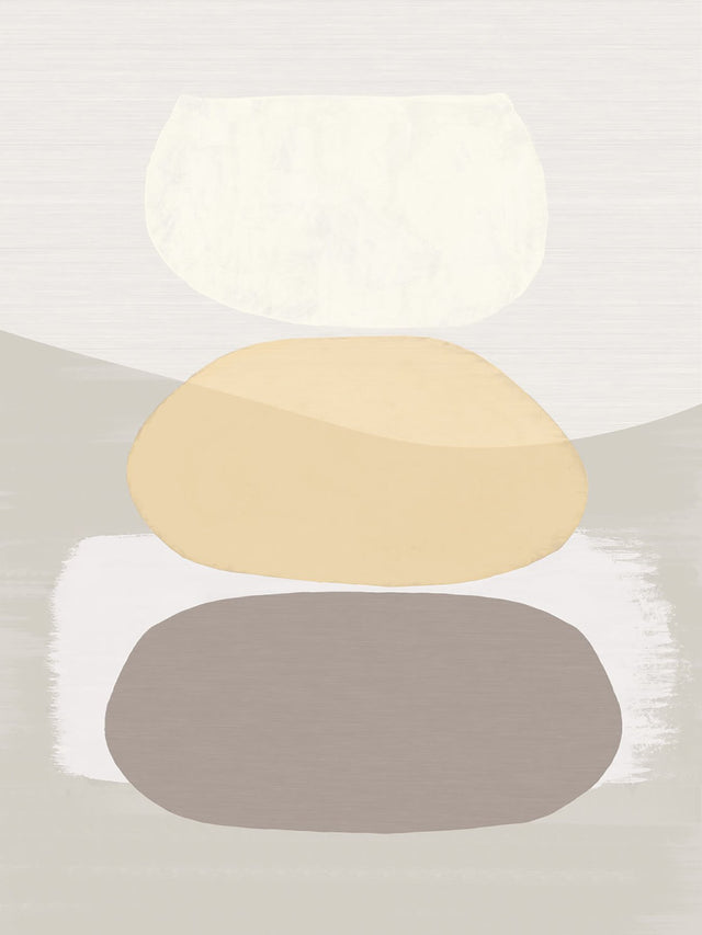 Sand Balancing Rocks Sand Wall Mural with Modern Geometric Trompe L'oeil - Eijffinger EJ395891