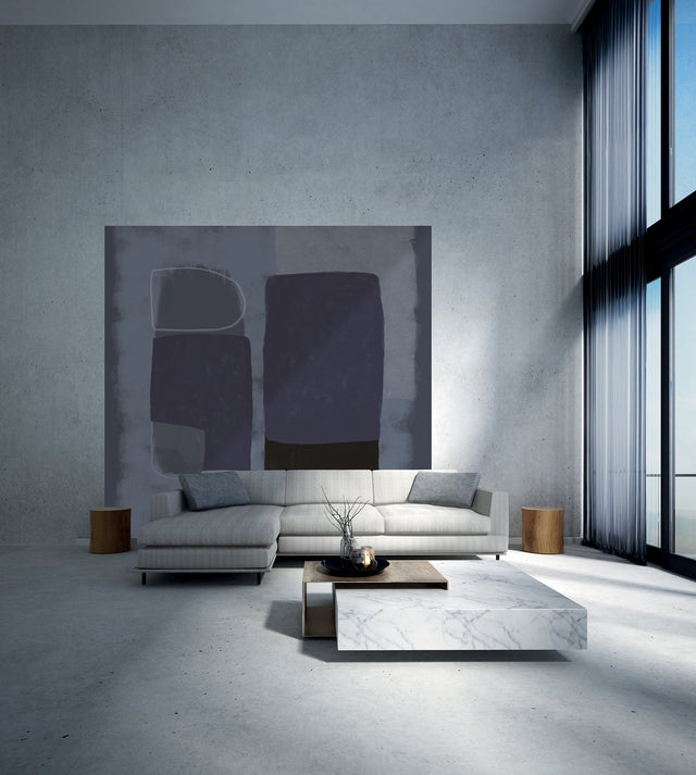 Abstract Blue Wall Mural with Modern Geometric Graphics - Eijffinger EJ395894