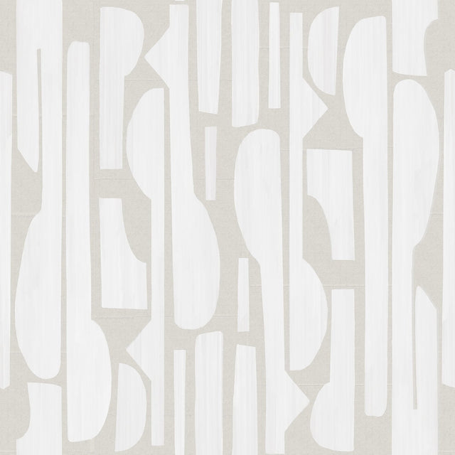 Linen White Tapestry Wall Mural with Modern Graphic Pattern - Eijffinger EJ395895