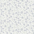 Mira Slate by Boråstapeter, a stylized wild rose floral wallpaper in blue and green on white background, shown in roll and flat view.