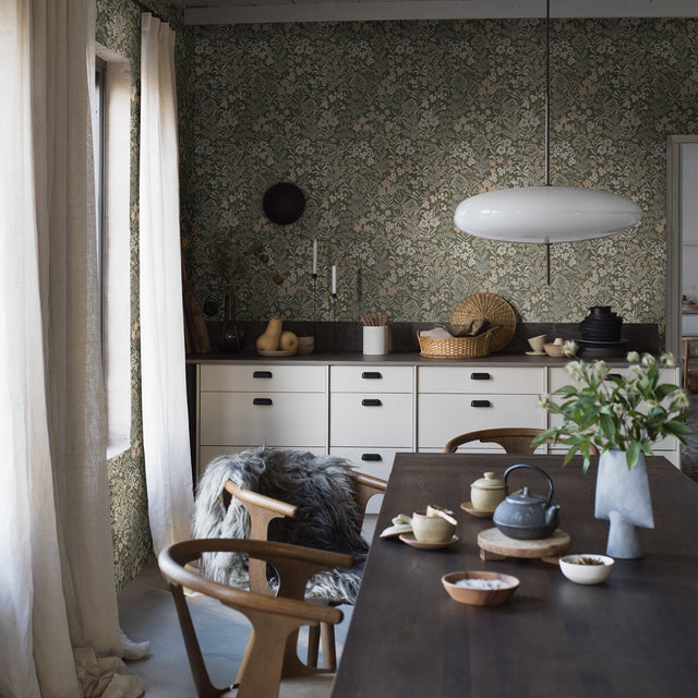Ång Spruce by Boråstapeter Scandinavian Floral Wallpaper – Schumacher 3969